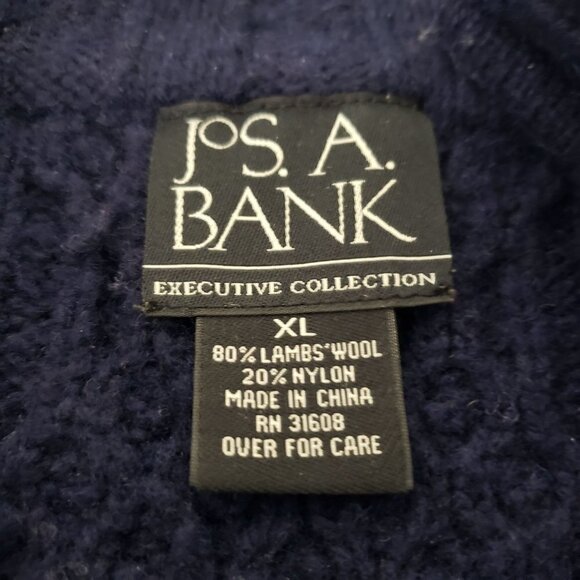 Jos A Bank Chunky Knit Pullover Wool Blend Quarter Zip Mock Neck Sweater Mens XL - Picture 5 of 8